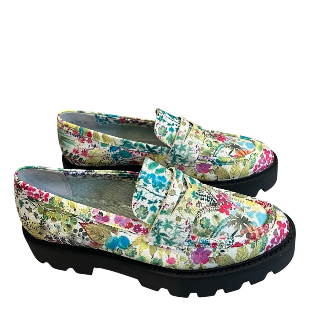 Franco Sarto L-Balin Floral Chunky Lug Sole Loafers, Sz 7.5 - Picture 6 of 14